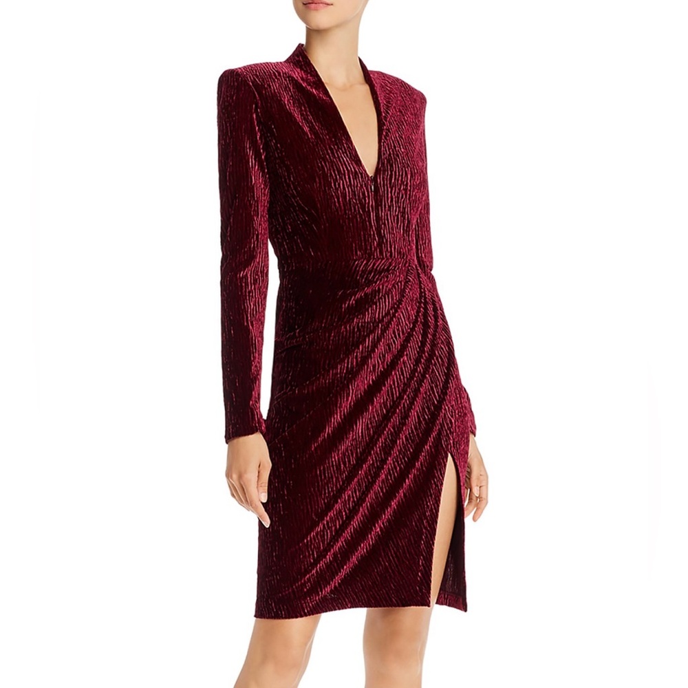 Amanda Uprichard Burgundy Velvet Dress
